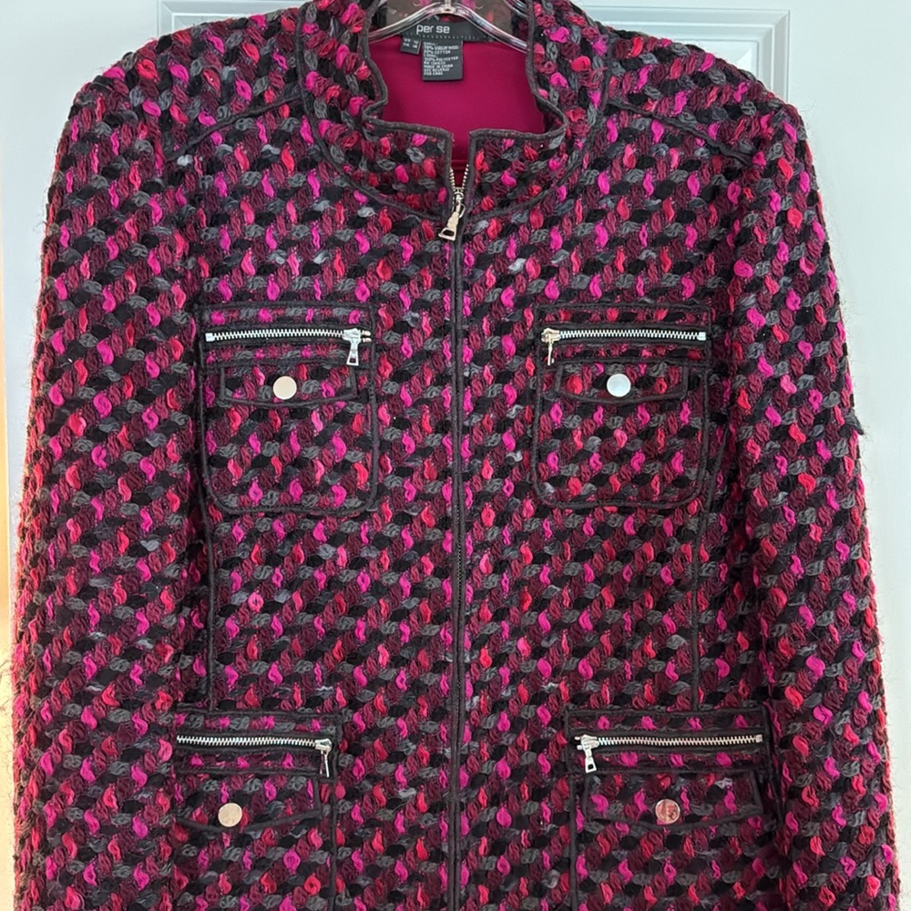 Per Se Pink and Black Blazer- size 12 - Picture 3 of 6